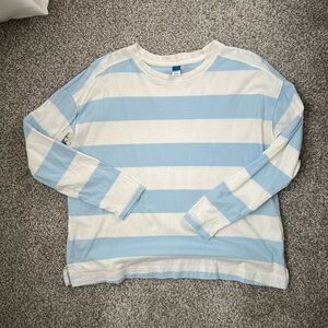 Blue and White Striped Tee